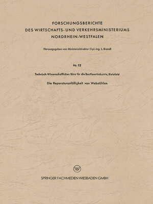 cover image of Die Reparaturanfälligkeit von Webstühlen